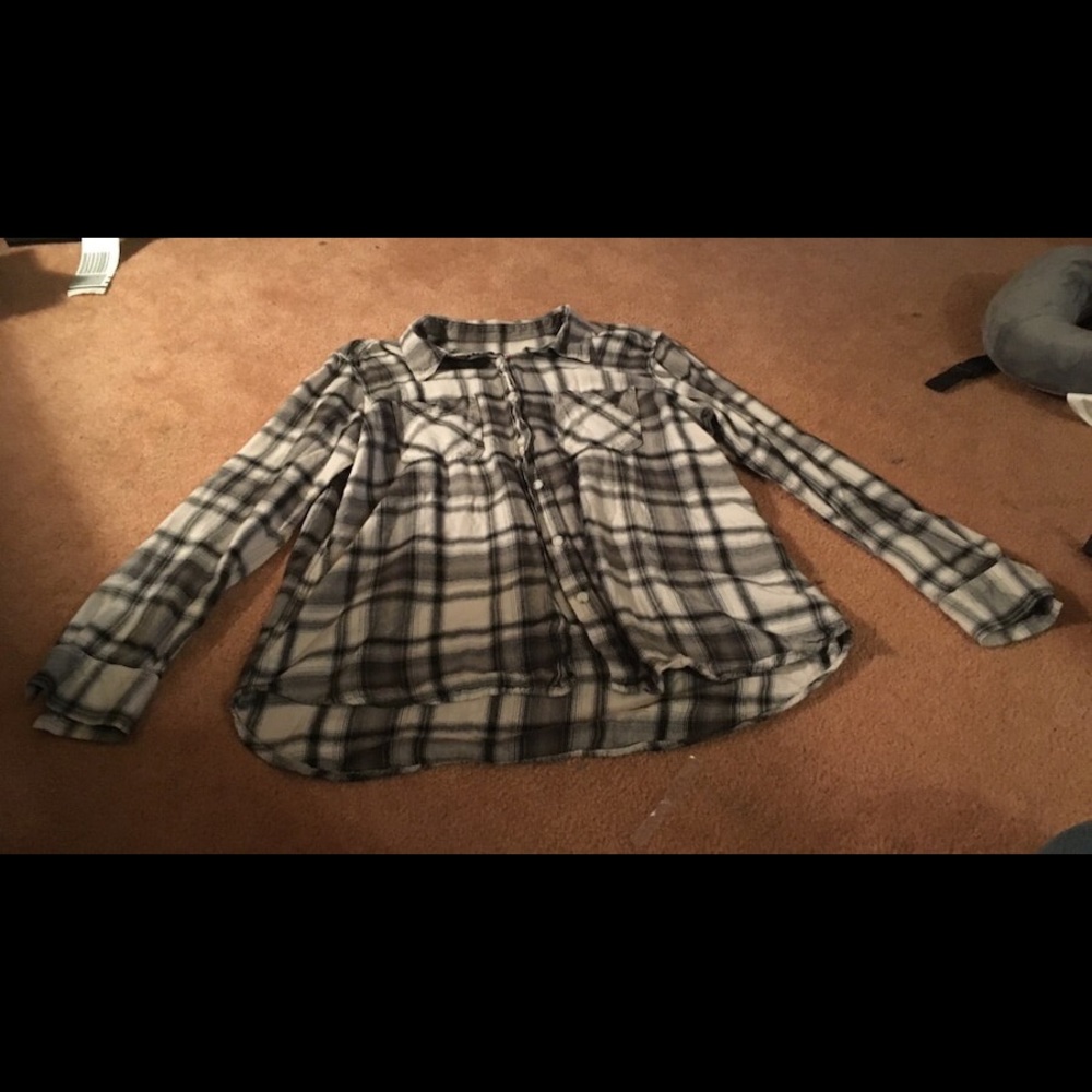 Gray plaid shirt